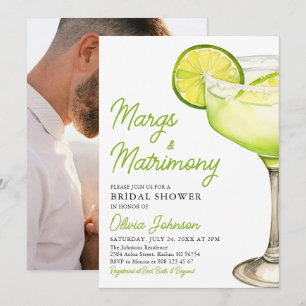 Modern Margs & Matrimony Cocktail Vrijgezellenfees Kaart