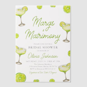 Modern Margs & Matrimony Cocktail Vrijgezellenfees Vellum Uitnodigingen