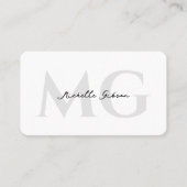 Modern Marketing Monogram Professioneel Zwart Wit Visitekaartje (Voorkant)