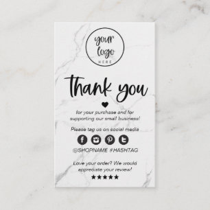Modern marmer bedrijf dank u voor de bestelling in visitekaartje