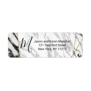 Modern marmer goud geometrisch adres etiket