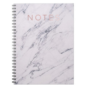 Modern Marmer Grijs Wit & Roze Goud Roze Tinten Notitieboek