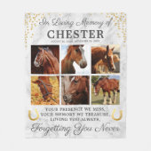 Modern marmer Memorial Pet Horse Fleece Deken (Voorkant)