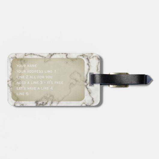 Modern marmer Monogram gestreept Bagagelabel (Achterkant horizontaal)