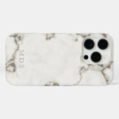 Modern Marmer Monogrammed Hoesje-Mate iPhone Case (Achterkant (horizontaal))