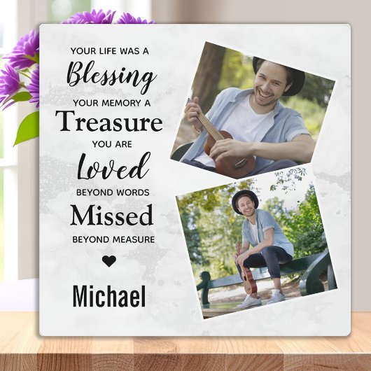 Modern Marmer Photo Keepomwille Memorial Fotoplaat