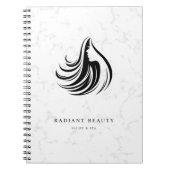 Modern Marmeren Salon Vrouwelijk Silhouet Zwart Lo Notitieboek (Voorkant)