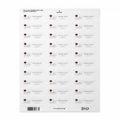 Modern Maroon Script Afstuderen Retouradres Etiket (Full Sheet)
