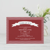 Modern Maroon White Graduation Party Invitation Kaart (Staand voorkant)