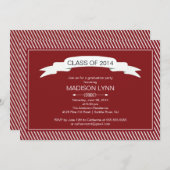 Modern Maroon White Graduation Party Invitation Kaart (Voorkant / Achterkant)