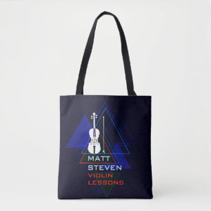 Modern & Masculine Navy Blue Music Violin Designer Draagtas