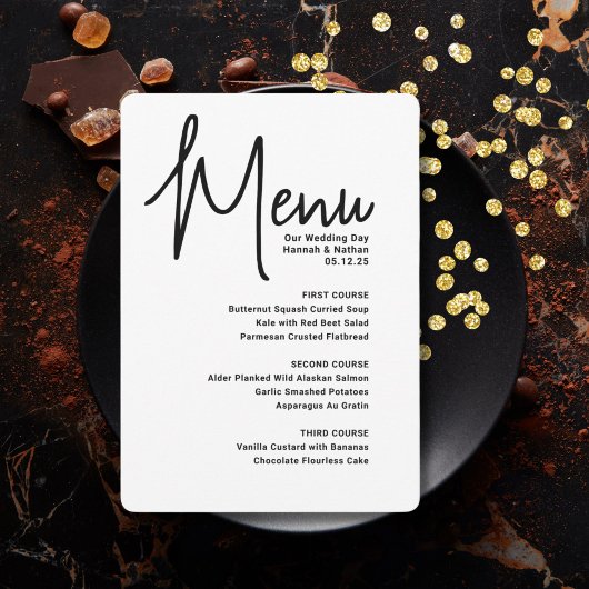 Modern Mashup Menu Bruiloft