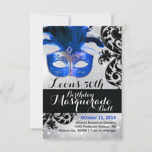 Modern Masquerade Ball Invitation Kaart (Voorkant)