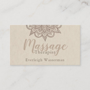 Modern Massage Therapist Script Lotus Flower Busin Visitekaartje
