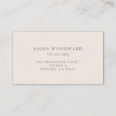 Modern Massage Therapist Script Lotus Flower Visitekaartje (Achterkant)