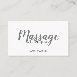 Modern Massage Therapist Script Typografie Visitekaartje