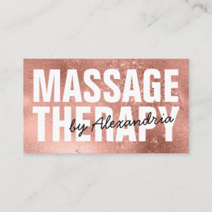 Modern Massage Therapy Roos Gouden Glitter Sparkle Visitekaartje