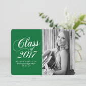 Modern massief groen | aankondiging van afstuderen (Staand voorkant)