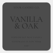 Modern Mat Zwart Minimal Candle Label (Voorkant)