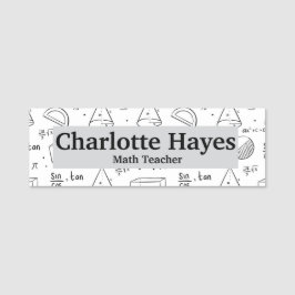 Modern Math Teacher Classic Name Tag