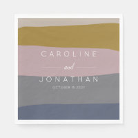 Modern Mauve and Blue Color Block Custom Wedding