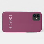 Modern Mauve Berry Personalized Name Custom Case-Mate iPhone Case (Achterkant (horizontaal))