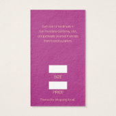 Modern Mauve Red Retail Prijs Label Visitekaartje (Achterkant)