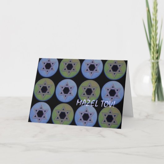 Modern Mazel Tov Star van David Pattern Kaart (Voorkant)