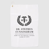 Modern MD Doctor of Medicine Med School Afstuderen Golfhanddoek (Voorkant)