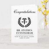 Modern MD Doctor of Medicine Med School Afstuderen Kaart (Gele Bloem)