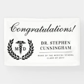 Modern MD Doctor of Medicine Med School Afstuderen Spandoek (Horizontaal)