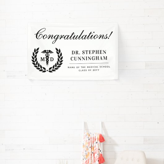 Modern MD Doctor of Medicine Med School Afstuderen Spandoek (Insitu)