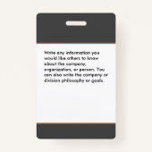 Modern Medewerker Bar Code Logo ID Aangepaste Kaar Badge (Achterkant)