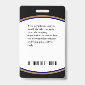 Modern Medewerker Bar Code Logo ID Aangepaste Kaar Badge (Achterkant)
