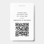 Modern Medewerker Foto ID Kaart QR Code Wit Badge (Achterkant)