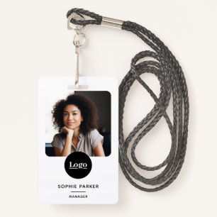 Modern Medewerker Foto ID Kaart QR Code Wit Badge