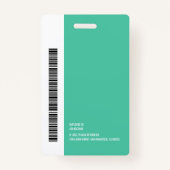 Modern Medewerker Fotonaam Barcode Ronde Logo Badge (Achterkant)
