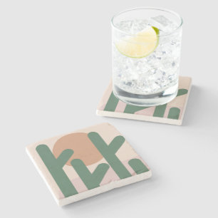 Modern medio-cactus Art Earthy Patroon Stenen Onderzetter