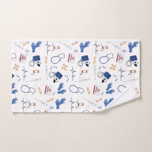 Modern Medisch Arts Verpleegkundige Patroon Bad Handdoek (Handdoek)