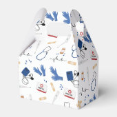 Modern Medisch Arts Verpleegkundige Patroon Bedankdoosjes (Achterkant)