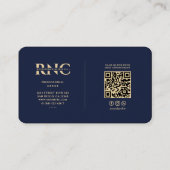 Modern Medisch Professioneel Monogram Caduceus Bla Visitekaartje (Achterkant)