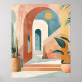 Modern Mediterranean Boho Arch Wall Art Print (Voorkant)