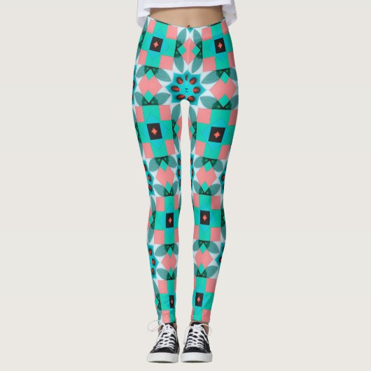 Modern Mediterranean Pattern Leggings (Devant)
