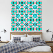Modern Mediterranean Star Tile Pattern Accent Pill Canvas Afdruk (Insitu (Slaapkamer))