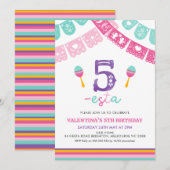 Modern Meerkleurige Meisjes Three-esta 3rd Verjaar Kaart (Voorkant / Achterkant)