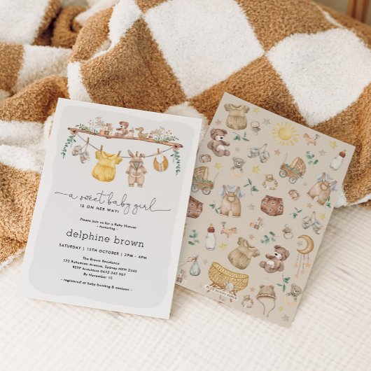 Modern Meisje Baby shower Kleding Kaart