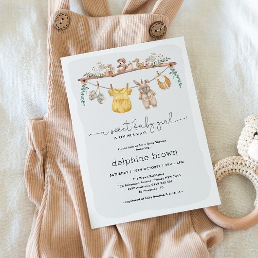 Modern Meisje Baby shower Kleding Kaart