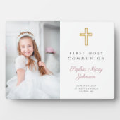 Modern Meisje Eerste Communie Foto Plaquette Fotoplaat (voorkant)
