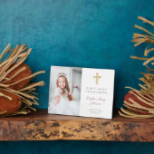 Modern Meisje Eerste Communie Foto Plaquette Fotoplaat (Zijkant)