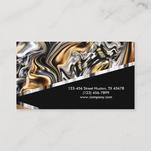 Modern Meisje Stijlvol Zwart Goud Mode Beauty Visitekaartje (Achterkant)